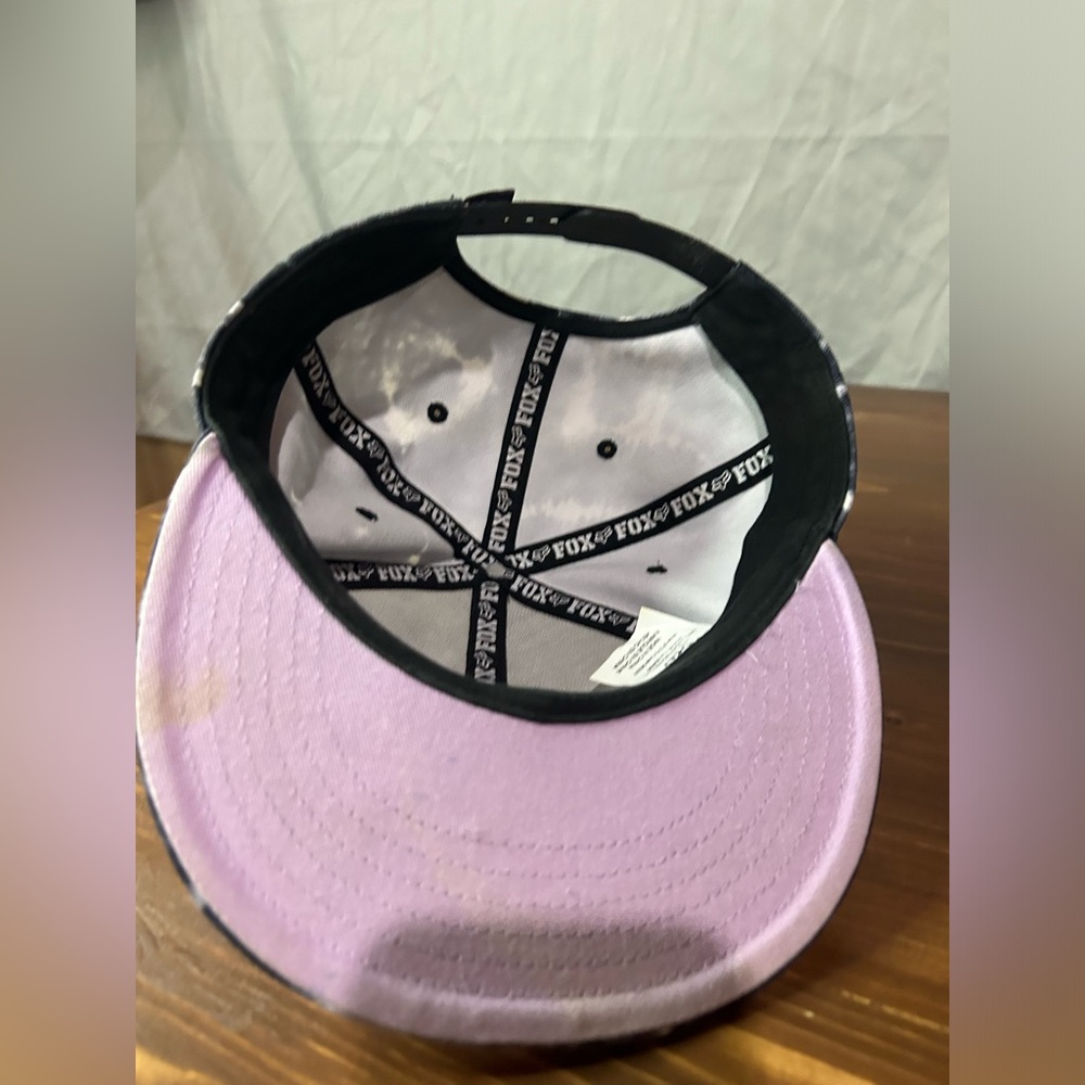 Fox Head Racing Free Fallin Baseball Cap Adjustable Hat Black Magenta Tie Dye - Picture 6 of 8